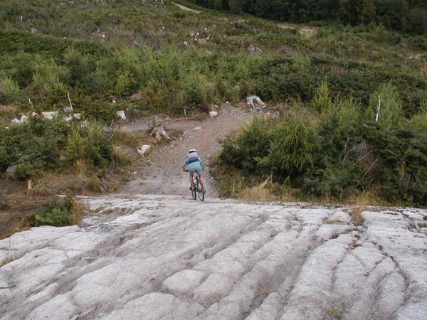 Me nearing the bottom of steep 12m granite slab.